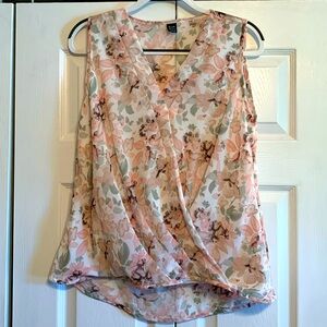 GREATHE, sleeveless cross front blouse, size large, EUC